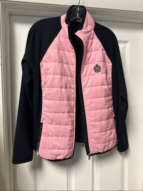 Polo by Ralph Lauren Black & Pink Quilted Hybrid Jacket